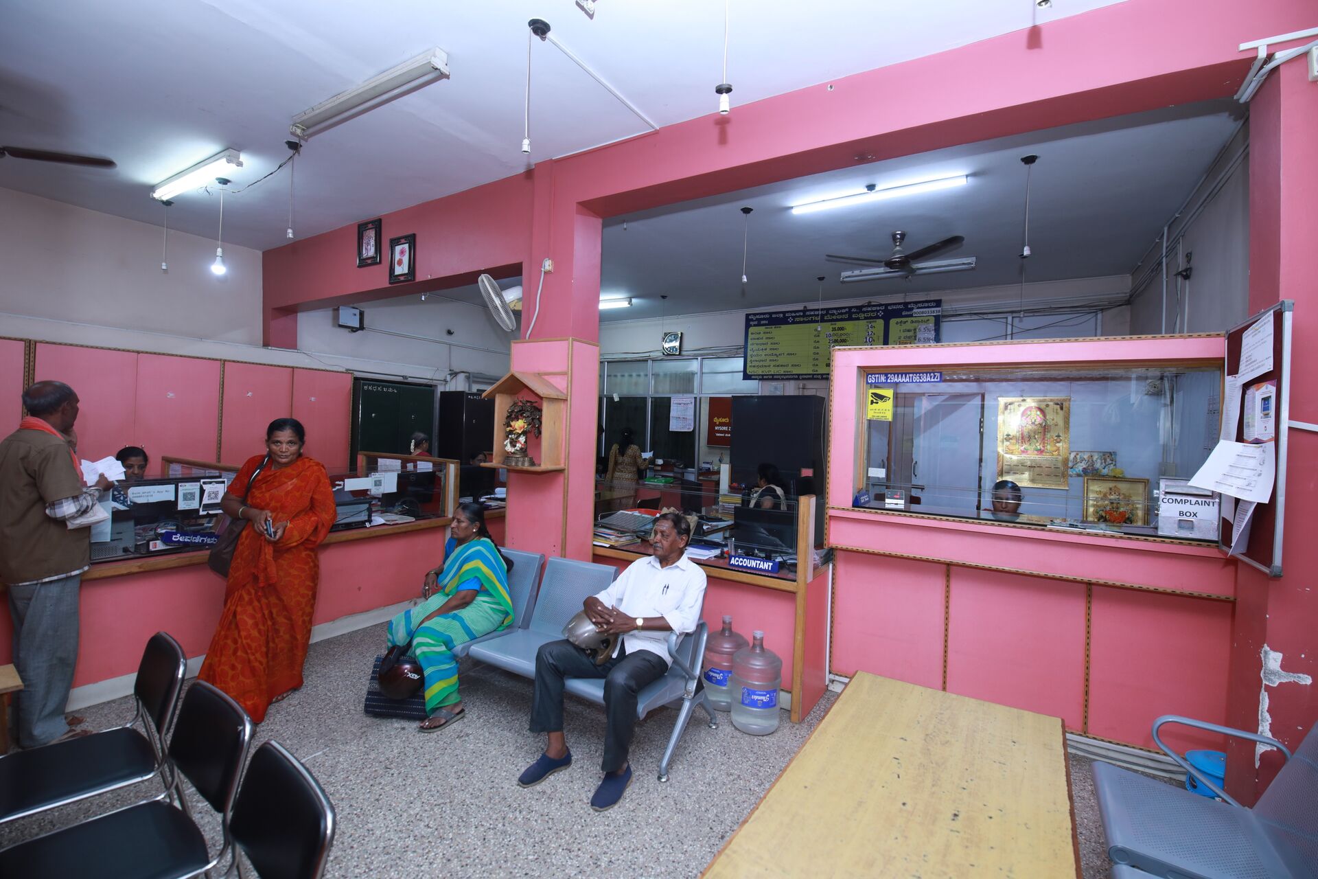 Customers being served in the banking hall